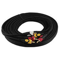 Кабель AV 3 RCA - 3 RCA 5м тюльпани, безкиснева мідь, подвійне екранування