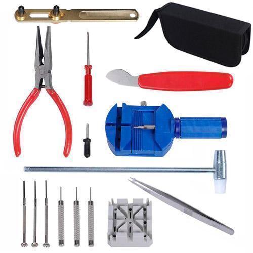 Набір годинникаря, інструменти для ремонту годинників, 16 шт в чохлі, для наручних годинників, з чохлом на блискавці