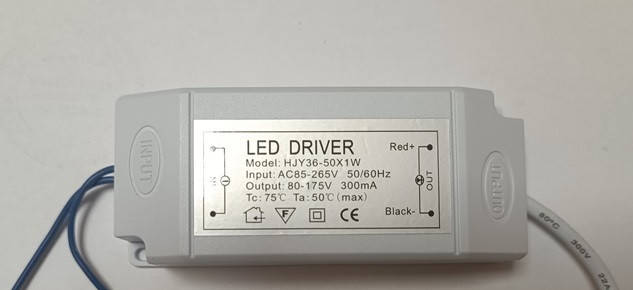 Драйвер світлодіода LED 36-50W 300mA IP20 для панелей 600*600мм Код. 59663, фото 1