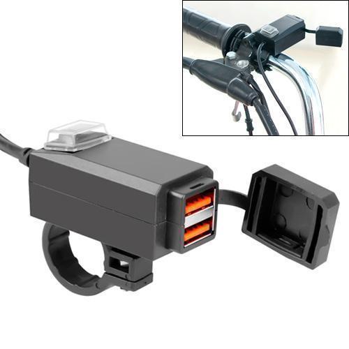 Зарядний пристрій 2xUSB QC3.0 на кермо дзеркало мотоцикла, водонепроникний