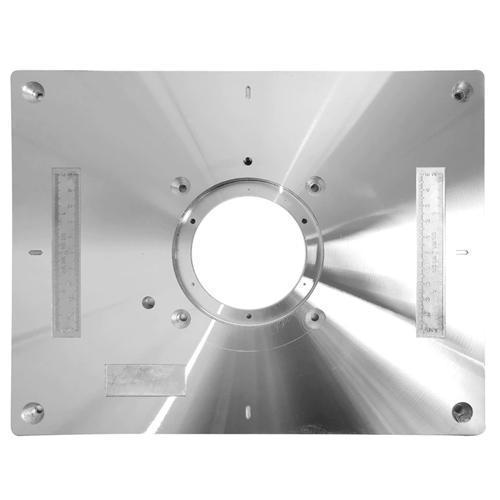 Пластина для фрезера 300x235x9.5мм зі змінними кільцями, алюмінієва, для фрезерного столу та ручного фрезера