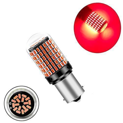 LED 1156 BA15S P21W лампа в автомобіль, 144 SMD 3014, червоний