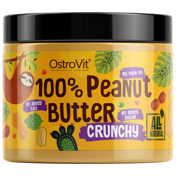 Арахісова паста 100% Peanut Butter Crunchy OstroVit 500 г
