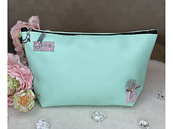 💙Косметичка жіноча дорожня, стильна, на блискавці Блакитна