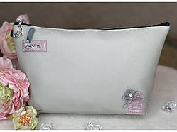 💙Косметичка жіноча дорожня, стильна, на блискавці, різні кольори Сіра