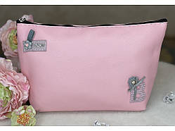 💙Косметичка жіноча дорожня, стильна, на блискавці, різні кольори Рожева