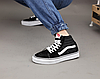 Високі кеди Vans Sk8-Hi Mid black Ванс СК-8 демісезонні чорно білі текстиль замш чоловічі жіночі підліткові унісекс, фото 6