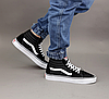 Високі кеди Vans Sk8-Hi Mid black Ванс СК-8 демісезонні чорно білі текстиль замш чоловічі жіночі підліткові унісекс, фото 7