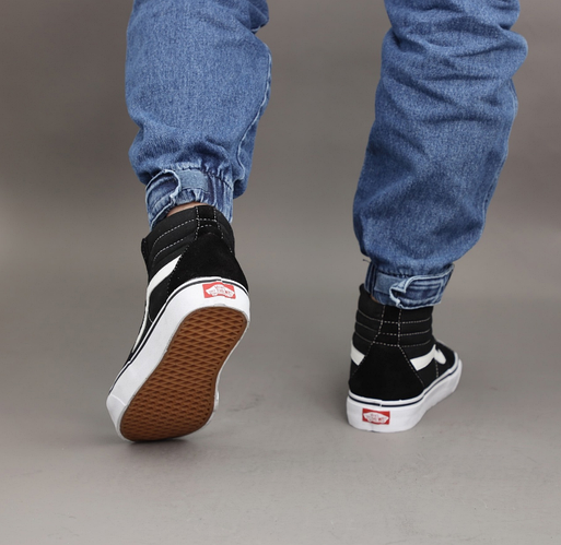 Высокие кеды Vans Sk8-Hi Mid black Ванс СК-8 демисезонные черно белые ...