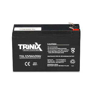 Акумуляторна батарея гелева 12В 9Аг Trinix TGL12V9Ah/20Hr GEL (44-00018), фото 3