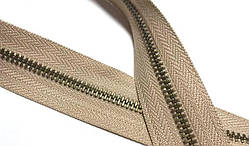 Блискавка No 5 колір бежевий/антик, металева метрова від 1 м