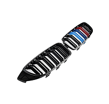Решітка ноздрі BMW (БМВ) 4 series F32, F33, F36, F80, F82 (2013-2021) Глянець 2 ребра M-color, фото 3