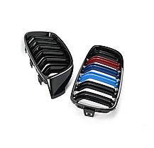 Решітка ноздрі BMW (БМВ) 4 series F32, F33, F36, F80, F82 (2013-2021) Глянець 2 ребра M-color, фото 5