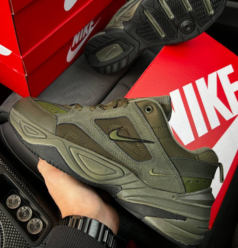 Чоловічі кросівки Nike M2K Tekno весна-осінь повсякденні хакі. Живе фото