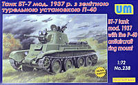 Сборная модель Unimodels танк БТ-7 мод. 1937 г. с зенитной установкой П-40 (UM238)