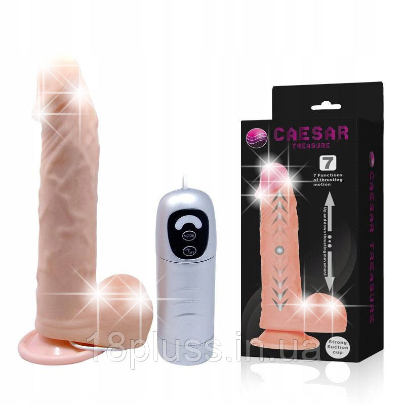 Реалістичний вібратор - Cesar Dildo 7-function thrusting motion, realistic dildo, 4 AAA battteries o, фото 1