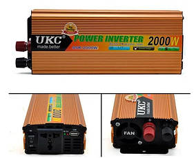 Автомобільний інвертор AC/DC UKC SSK-2000W/220В + USB перетворювач напруги, фото 2