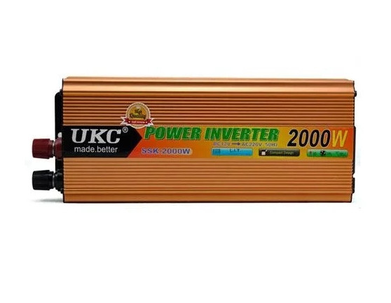 Автомобільний інвертор AC/DC UKC SSK-2000W/220В + USB перетворювач напруги