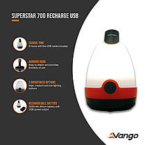 Ліхтар кемпінговий Vango Superstar 700 Recharge USB Orange (ACSLANTRN3KTW37), фото 6