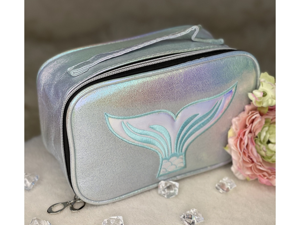 🧡Косметичка жіноча дорожня Русалка, стильна, на блискавці, різні кольори, фото 1