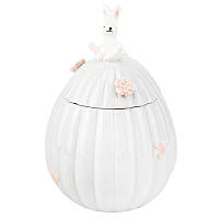 Шкатулка керамическая Пасхальный кролик емкость для хранения серая 1,5 л. 0301496