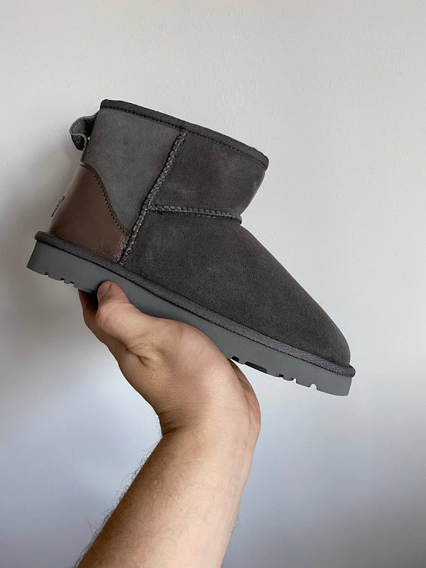 Чоботи жіночі сірі UGG Mini Dark Grey Metallic (10348)