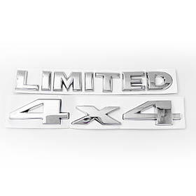 Емблема напис LIMITED 4 х 4 для JEEP (Джип) 142х21mm  (значок, наклейка, логотип) Хром
