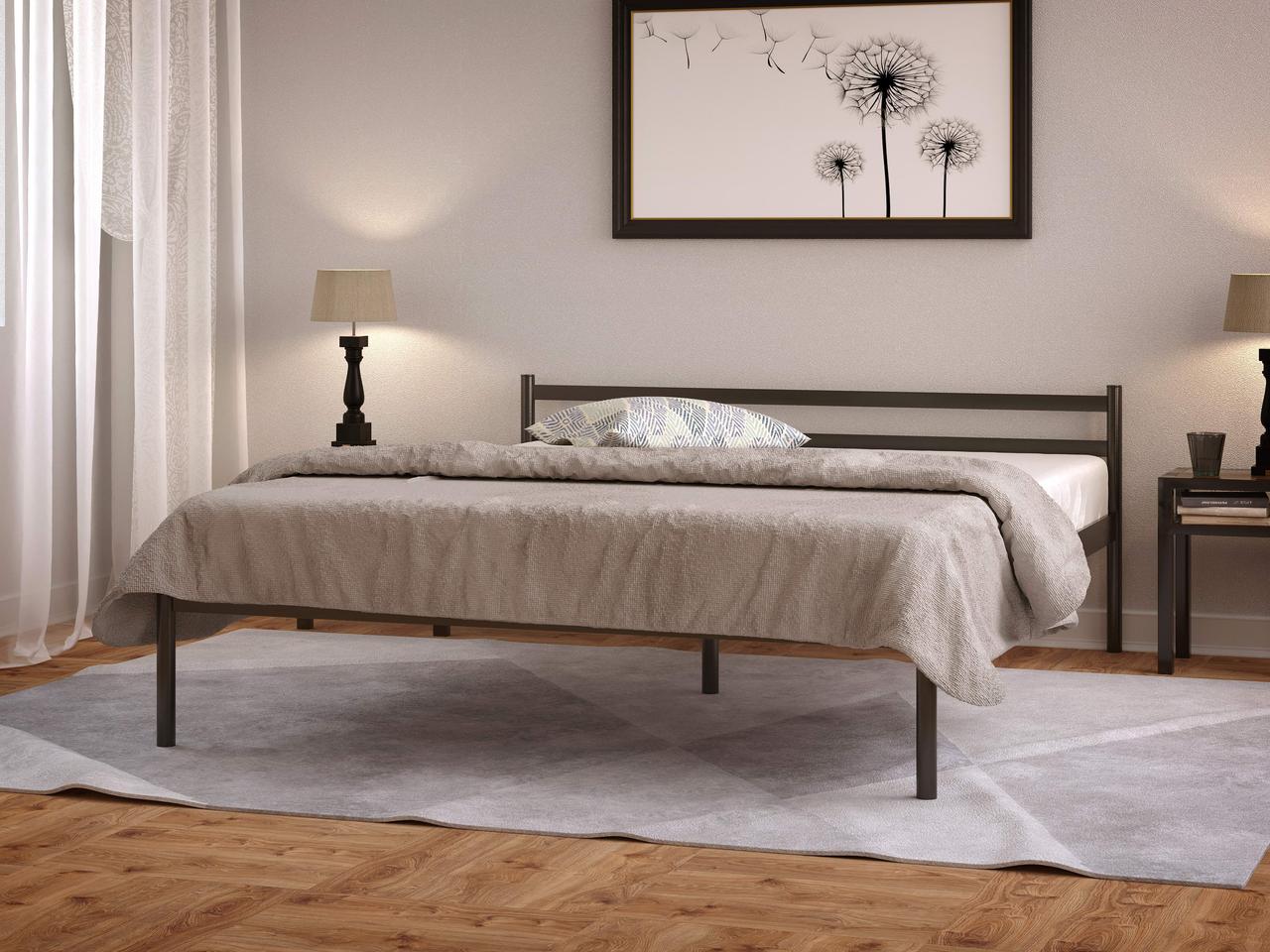 Ліжко MebelProff COMFORT-1 , металеве ліжко з узголів'ям, ліжко loft