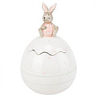 Керамическая емкость для хранения Пасхальный кролик шкатулка белая 1,4 л. 0301494