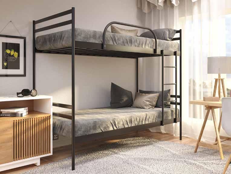 Ліжко двоярусне MebelProff COMFORT DUO, двоповерхове ліжко, металеве ліжко, ліжко loft