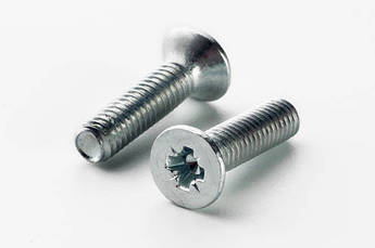 Гвинт метричний із потайною головкою М8*35 DIN 965 кл. пр. 4,8 цинк білий (пач 25 шт.) APRO