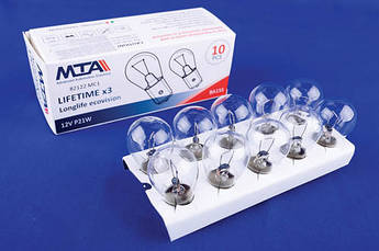 Лампа автомобільна 12V 21W Ba15s P21W (показники повороту (перед, зад), стоп-сигнали, габарити, ліхтарі