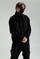 Кофта флисовая (зиппер) мужская черная от бренда ТУР модель Стелс