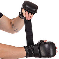 Перчатки для смешанных единоборств ММА кожаные UFC TRUE THAI BO-0487 (р-р M, черный)