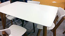 Стіл обідній в скандинавському стилі  розкладний з масиву ясеня Сінгл Мікс меблі, ніжки колір  горіх, фото 3