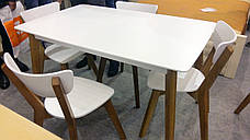 Стіл обідній в скандинавському стилі  розкладний з масиву ясеня Сінгл Мікс меблі, ніжки колір  горіх, фото 2