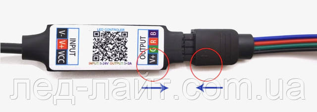 Контроллер RGB для светодиодной ленты 5-24В (6А) Bluetooth
