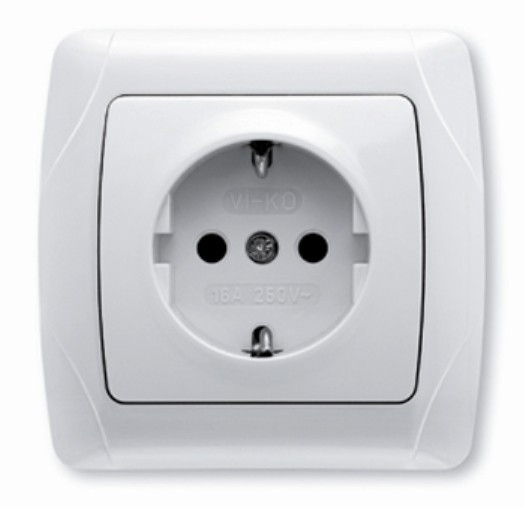 Розетка CARMEN 1-я з/з біла, фото 1