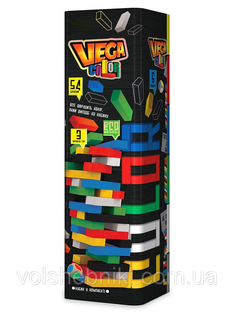 Настільна гра «VEGA Color»( Вега  ), Башня Дженга(Jenga) арт. GVC-01