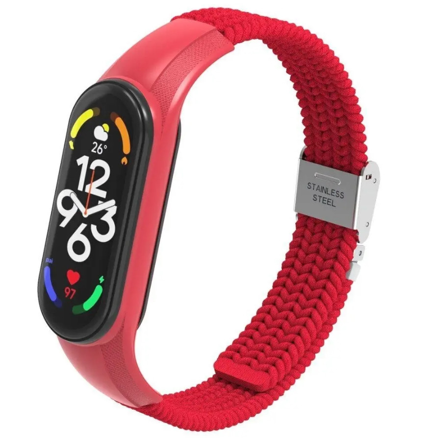 Ремінець Braided Buckle Mi Band 3/4/5/6/7 Red ( 07 )