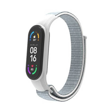 Ремінець Nylon Mi Band 3/4/5/6/7 Silver ( 04 ), фото 1