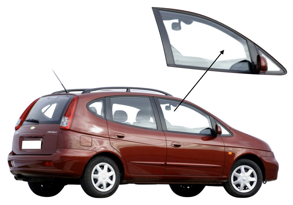 Бічне скло Chevrolet Tacuma 2000-2008 передніх дверей праве