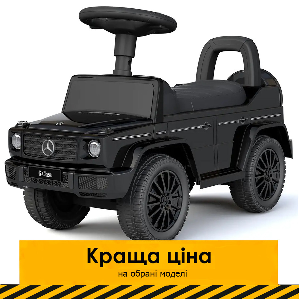 Дитяча каталка-толокар Mercedes (машинка, музика, на батарейці) Джип Bambi 652-2 Чорний