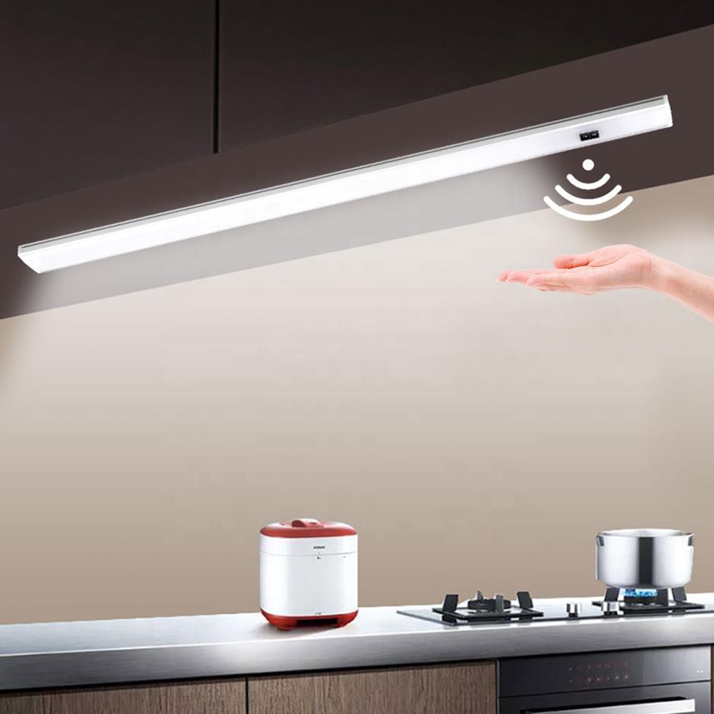 LED світильник із сенсором на помах руки для підсвічування кухні шаф, 30 см USB Теплий білий 3800К