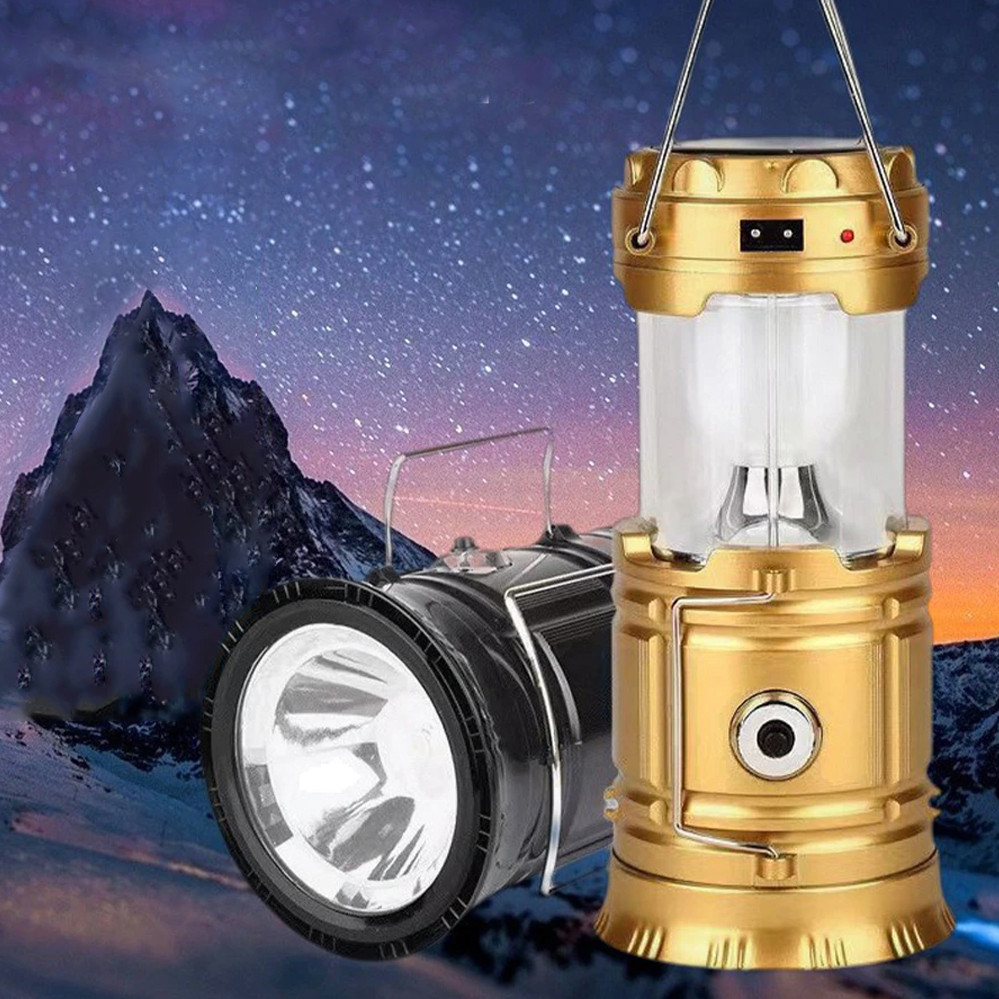 Ліхтар ручний SH 5800T із зарядкою від USB 1W лампа 6LED компактна на сонячній батареї
