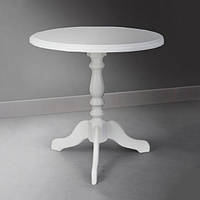 Стол кофейный деревянный с круглой столешницей Одиссей Микс мебель, цвет белый / ваниль