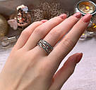 Срібна каблучка доріжки з чорними фіанітами, фото 2