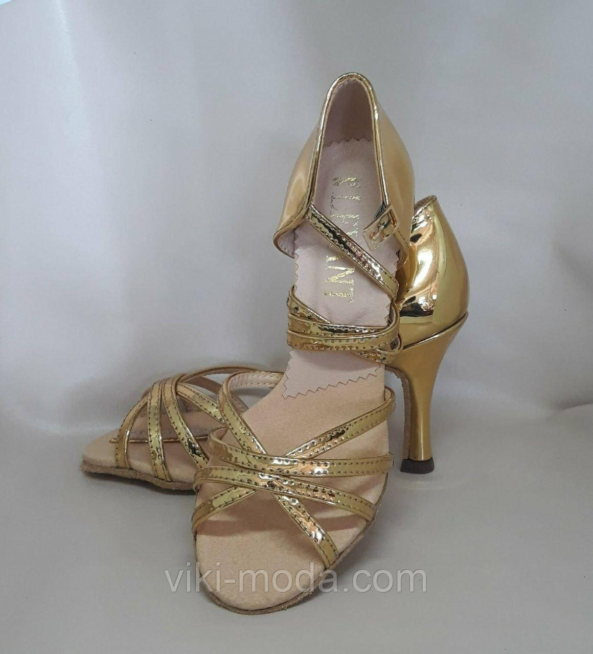 Туфлі для бальних танців (латина) Злата-золото, оновлена модель