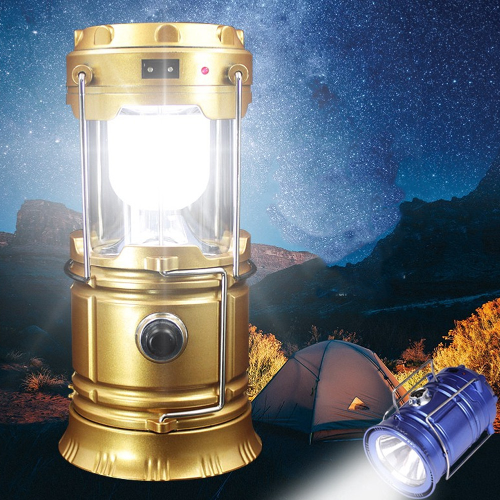 Ручний ліхтар SH-5800T на сонячній батареї 1W+6LED лампа для кемпінгу компактна із зарядкою від USB