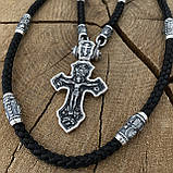 Шовковий шнурок зі срібними вставками та Хрестом, фото 5